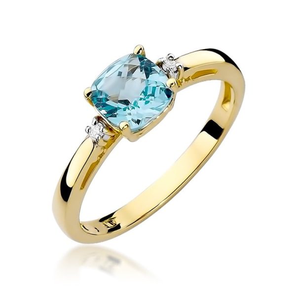 Anello in Oro con Topazio 0,70 ct e 2 Diamanti 0,03 ct