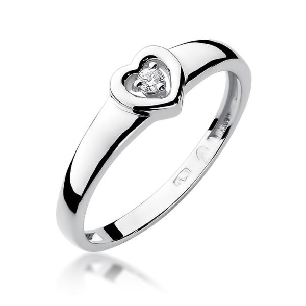 Anello In Oro con Diamante 0,04 dentro al Cuore