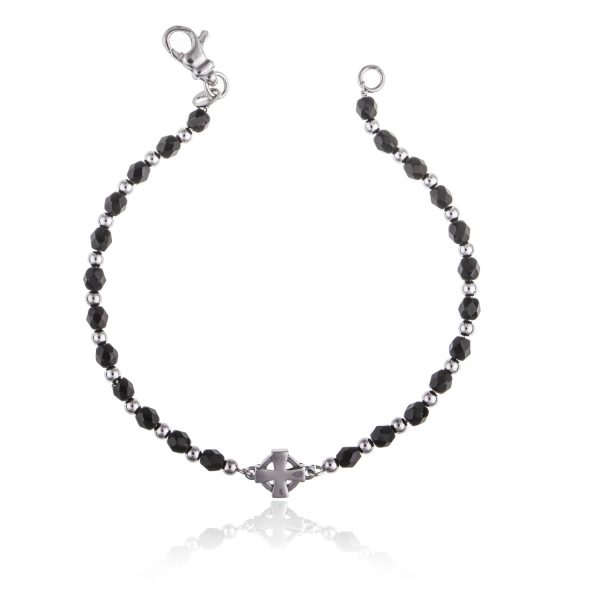 Bracciale Sfere e Pietre con Croce Celtica