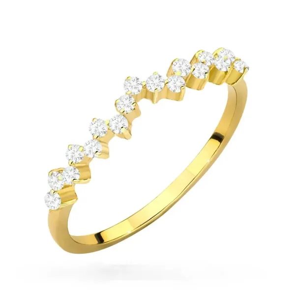 Bague grue en or et zircon cubique blanc