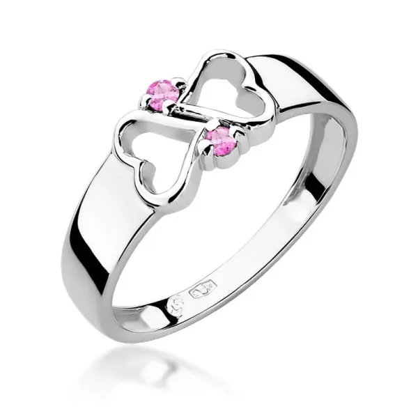 Anello In Oro Toi e Moi con Zaffiro Rosa