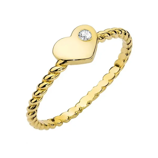 Bague Deep Heart en Or avec Zircon